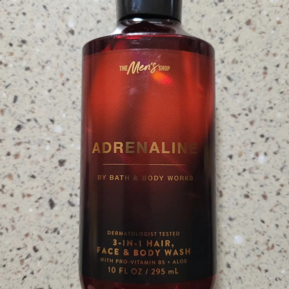 2 Bath & Body Works Adrenaline Mens 3 in 1 Hair Face Body Wash 10 oz Each